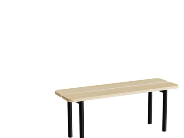 Siddebænk Pausa 550, 1100 mm, birkelaminat, hvidt stel