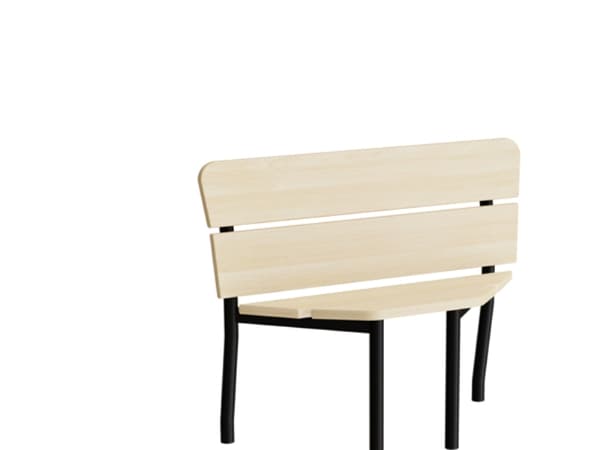 Sofa Pausa 551, hjørne, birkelaminat, hvidt stel