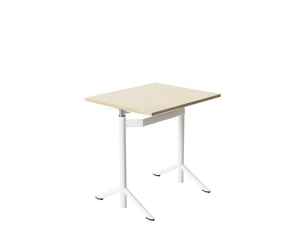 Lyft-/sänkbart elevbord Atlas 1132, 700x600 mm, vitpigmenterad eklaminat, gul ram