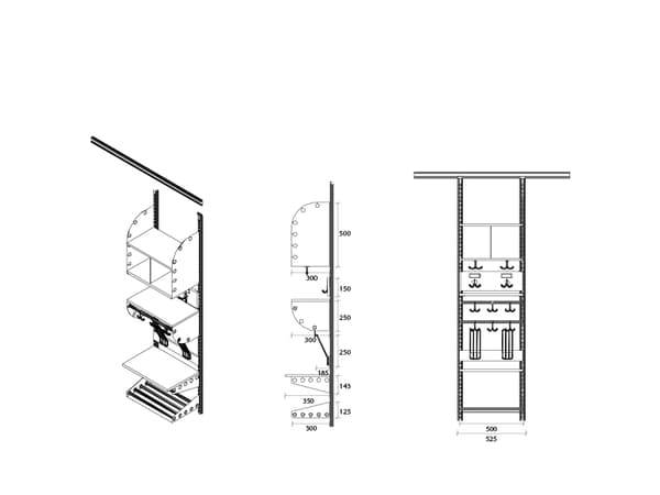 Barngarderob Adde Kombination B, överbyggnad, bredd 500 mm 2 platser