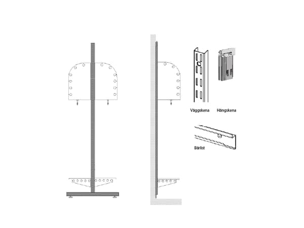 Barngarderob Adde Kombination B, start, bredd 500 mm 2 platser