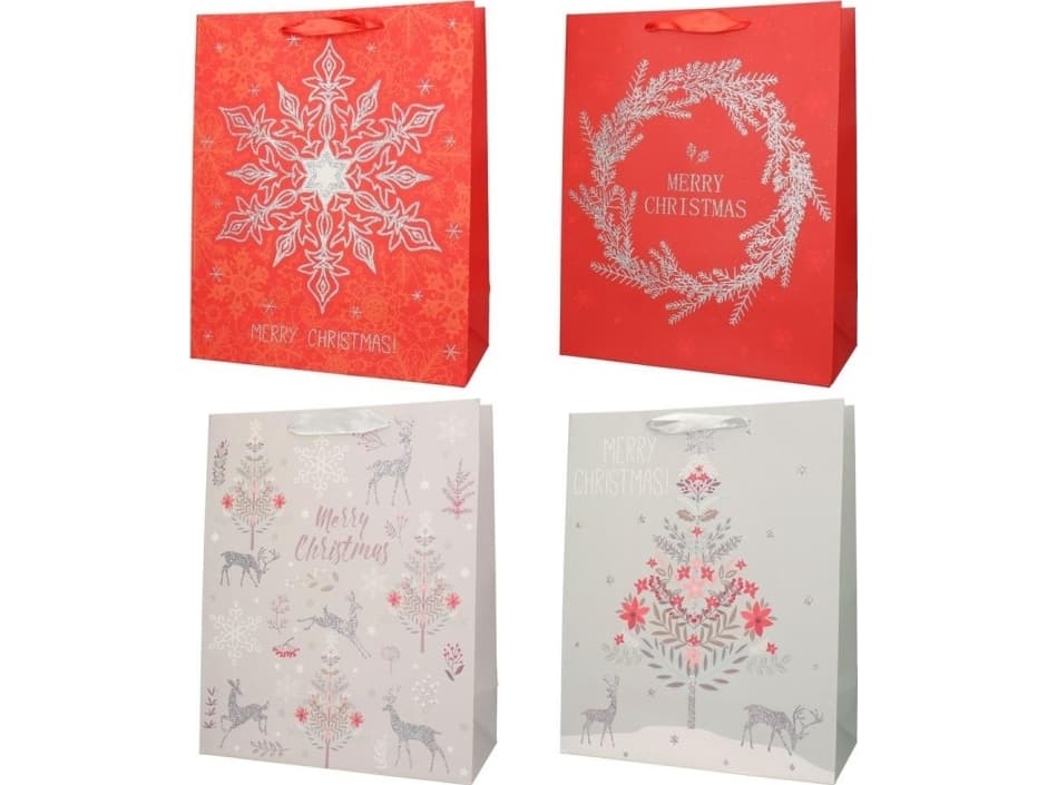 Incood Decorative Christmas bag 26x32cm Christmas tree, garland, petal