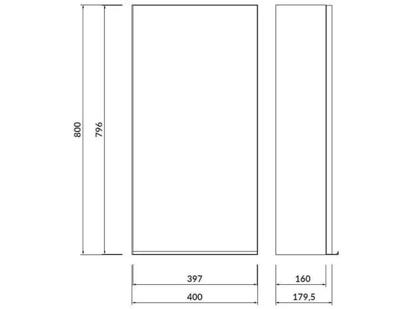 Cersanit S522-014 LUSTRZKA VIRGO 60 VIT HANDTAG SVART ZMONT // CER.VIRGO-LUSTRZ-60-BIA-UCH-CZ