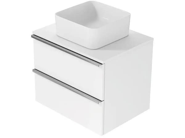 Cersanit S522-019 SKAP MED BORDPLATE VIRGO 60 HVIT SORT HÅNDTAK SAMLET // CER.VIRGO-TOP-60-WHITE-EAR-BLACK