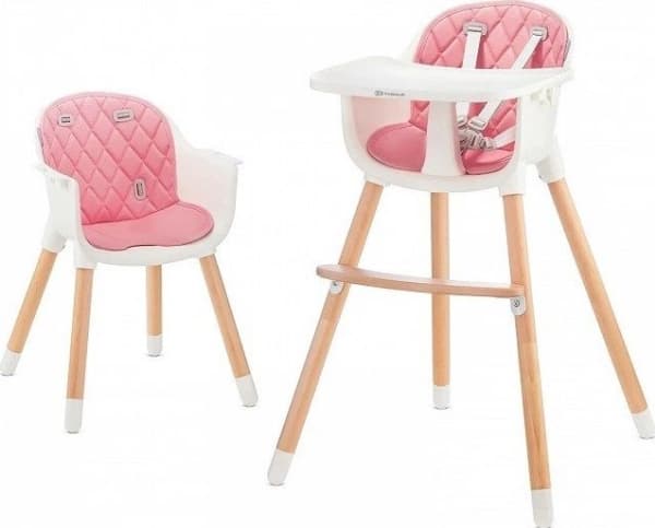 KinderKraft Sienna 2in1 høystol, rosa (KKKSIENPNK0000)