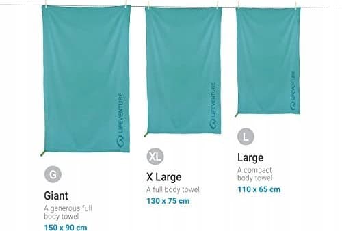 Lifeventure Recycled SoftFibre Trek Towel, Teal, Large