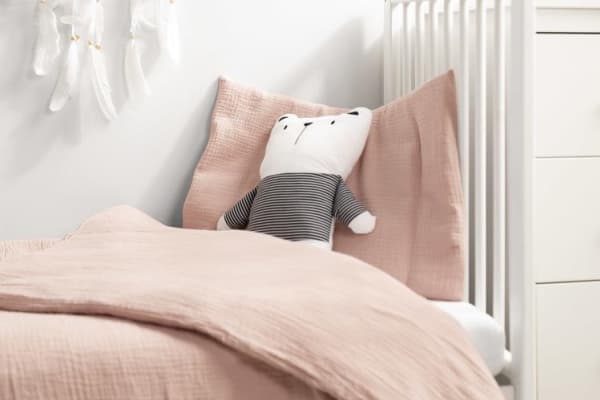 Sensillo MUSLIN SENGE 2-DELT. SKITTEN ROSA 100X135 CM