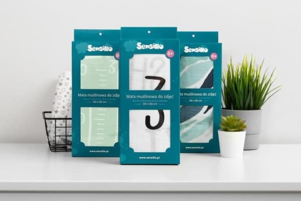 Sensillo MUSLIN KUVAMATTO GIRAFFE MINT 120x120