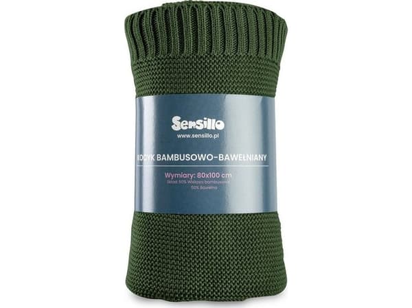 Sensillo BAMBUS BOMULLSTEPP 80X100 CM FLASKE GRØNN