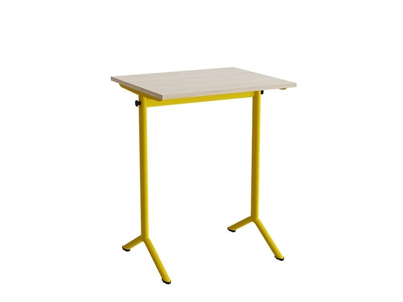 Bord Atlas 1130, 700x600 mm, hvidpigmenteret eg, gult stativ
