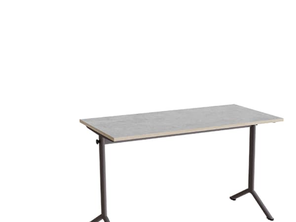 Bord Atlas 1130, 1200x600mm, lys grå linoleum, gråt stel