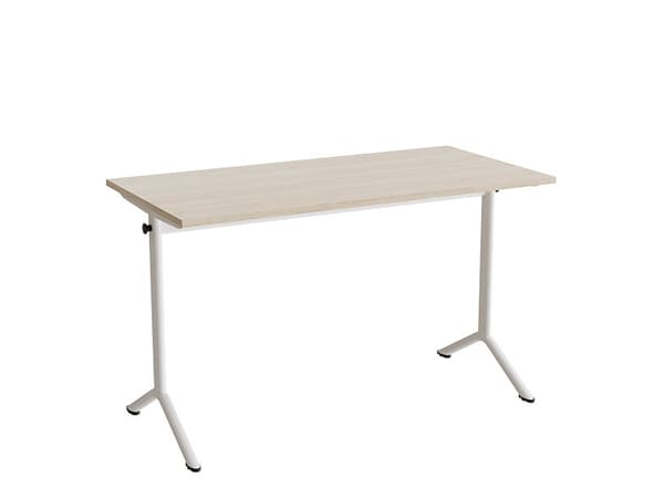 Bord Atlas 1130, 1200x600 mm, ljudabsorberande vitpigmenterad ek, vit ram