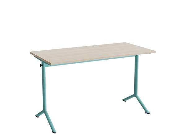 Bord Atlas 1130, 1200x600 mm, vitpigmenteret t.ex., turkis stativ