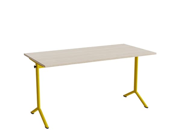 Bord Atlas 1130, 1400x700mm, eg højtrykslaminat, gult stel