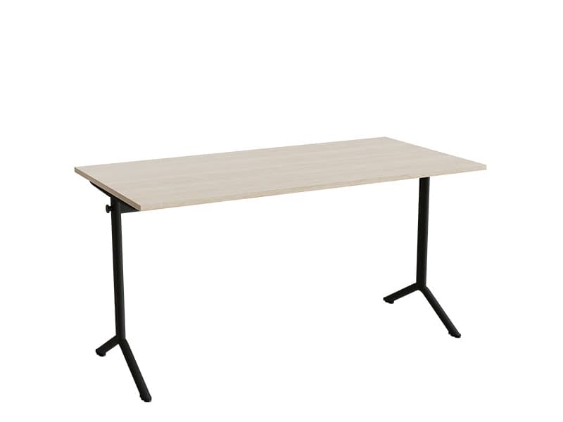 Bord Atlas 1130, 1400x700 mm, ljudabsorberande vitpigmenterad ek, ram i svart oliv