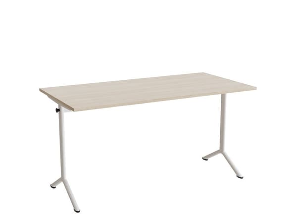 Bord Atlas 1130, 1400x700mm, eg højtrykslaminat, hvidt stel