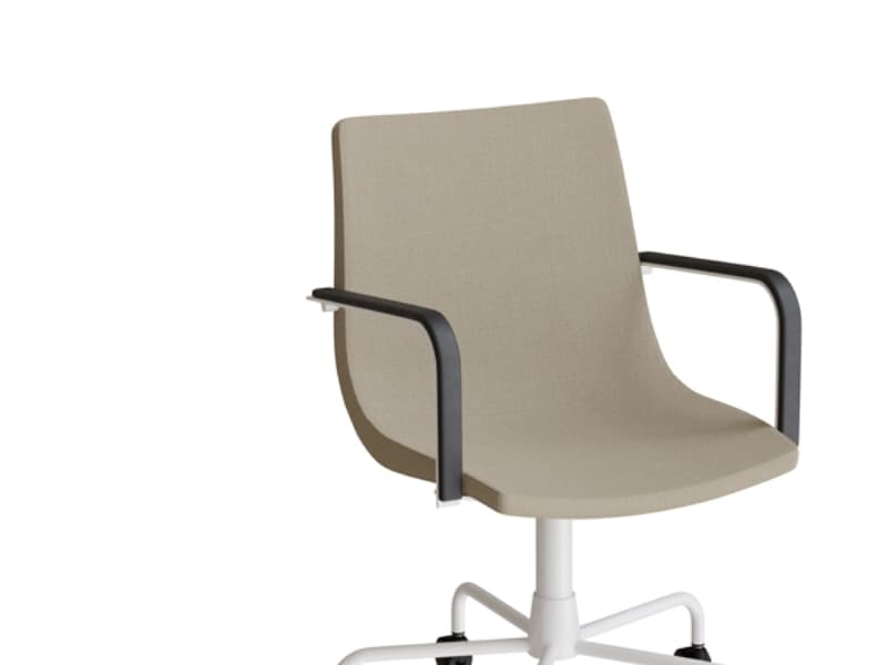 Stol Colt 10016 Med armstöd och svängbart underrede med hjul, svart textil, svart ram