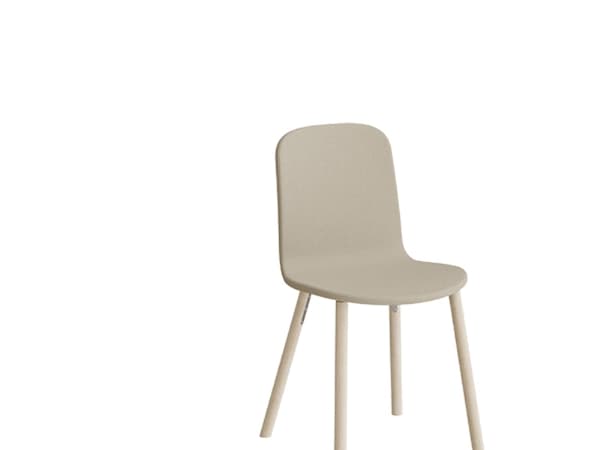 Stol Add 5901 Wood Hel betrukket i beige tekstil, træben