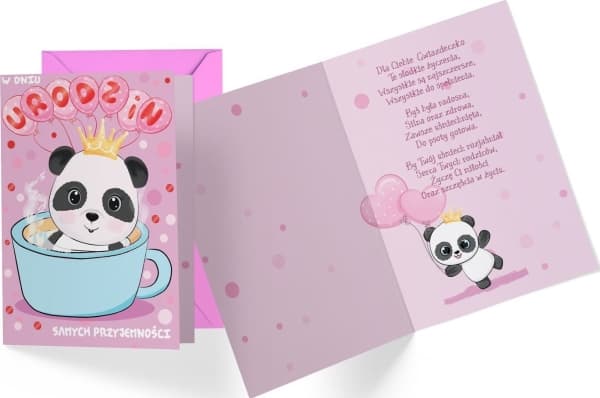 CUCCARD B6 biljett PR-411 Barnets födelsedag (panda)