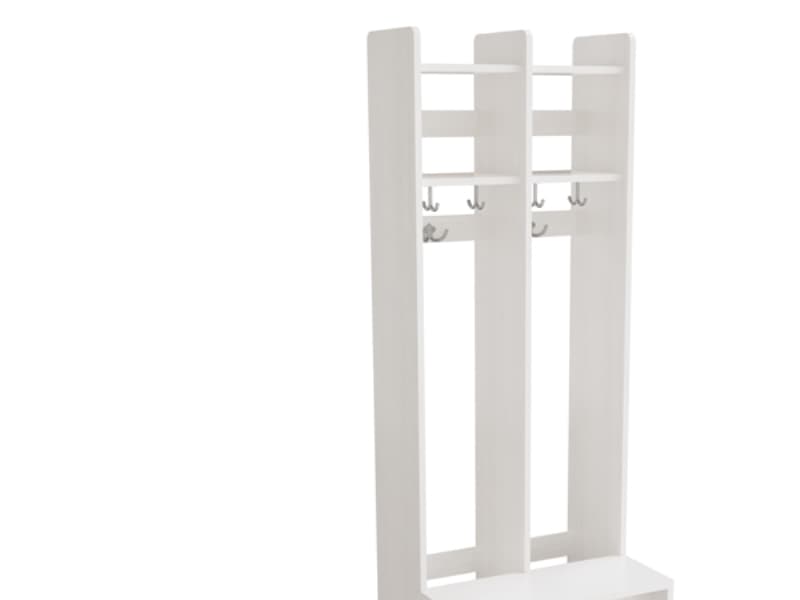Garderob Eira Light, golvmodell 3 platser, 220 mm bredd, vitpigmenterad plywood