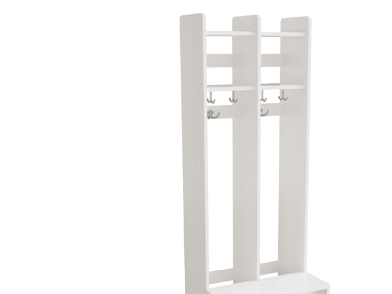 Garderob Eira Light, väggmodell 5 platser, naturlig plywood, bredd 280 mm