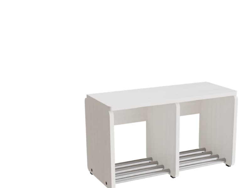 Garderob inredning Eira Light, skohylla, 4 platser, 220 mm bred, vitpigmenterad plywood