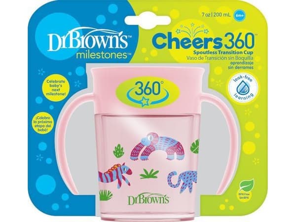 Dr Browns TC71005-DR BROWN`S-MUG 360 * DRINKING AS FROM A GLASS 200ML PINK