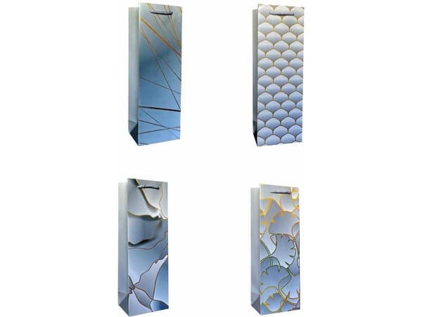 JU-PITER Lahjapussi pullo valkoinen 904 12x35x9cm p12 mix hinta per 1 kpl