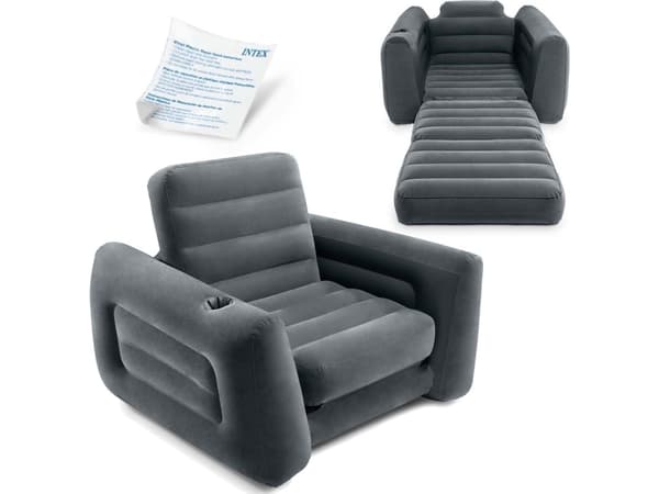 Intex Pull-Out Chair, Enkel-stol, Grå, PVC, 2240 mm, 1170 mm, 660 mm