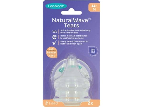 LANSINOH NaturalWave pacifiers medium flow 2 pcs.