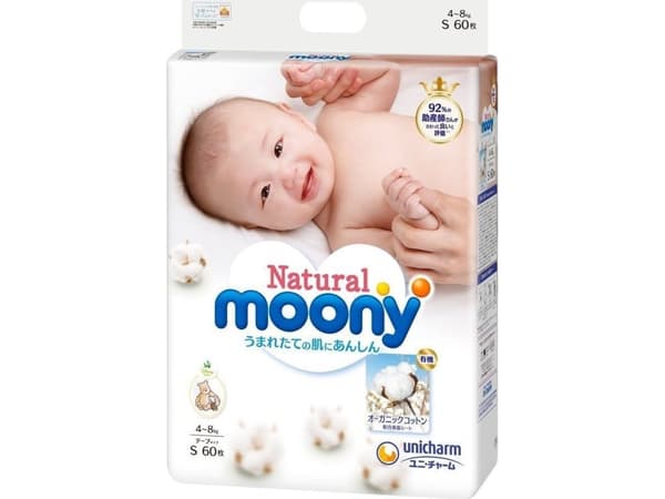 Blöjor MOONY Natural S 4-8kg 58 st.