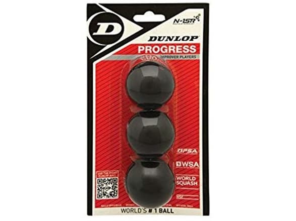 Dunlop Squash balls 1 red dot DUNLOP PROGRESS 3 ball blister