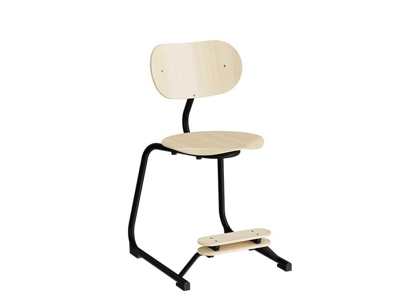 Stol Smile, Birk laminat med blå ben