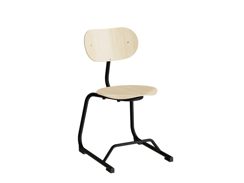 Stol Smile, björklaminat med svarta ben