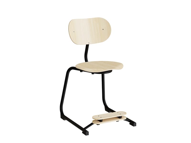 Stol Smile, Birk laminat med turkise ben