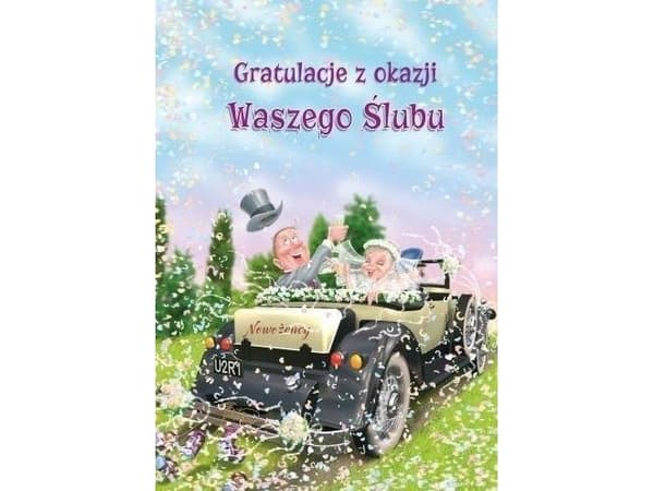 Trend Bröllopskort Slub biga TDF11