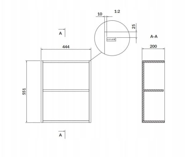 Cersanit S932-094 SIDE ÅPEN NEDRE MODUL LARGA 20 BLÅ // CES.LARGA-MODUŁ-SIDE-20-NI-DOWN