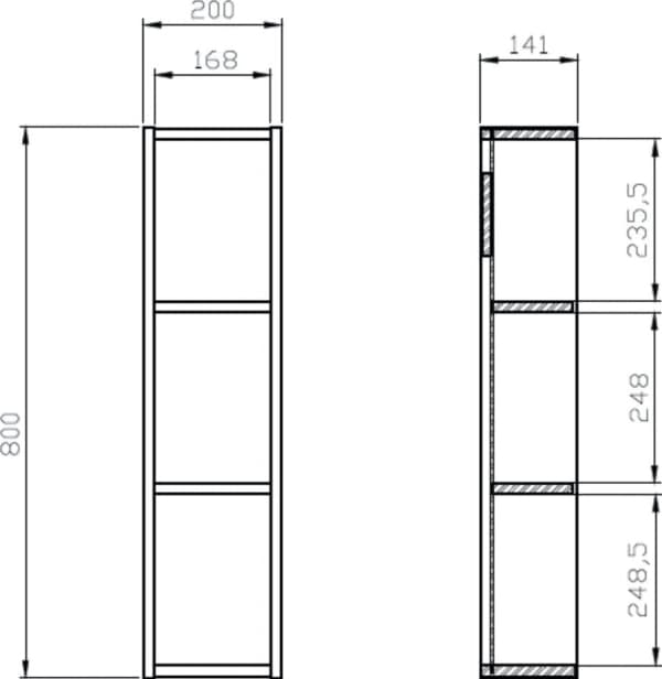 Cersanit Moduo 20 hengende skap eik (K116-023)