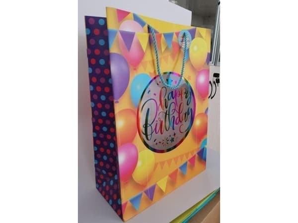 Fresh Decorative bag with a window, vertical XLL Birthday