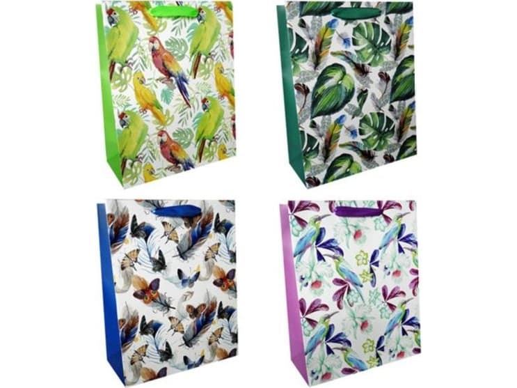 Incood Gift bag 26x32 Tropical butterflies and birds