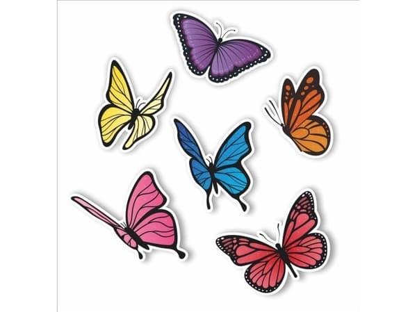 LearnHow Double-sided window decorations - Butterflies 02 6 pcs