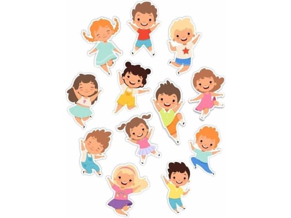 LearnHow Double-sided window decorations - Happy children 12 pcs