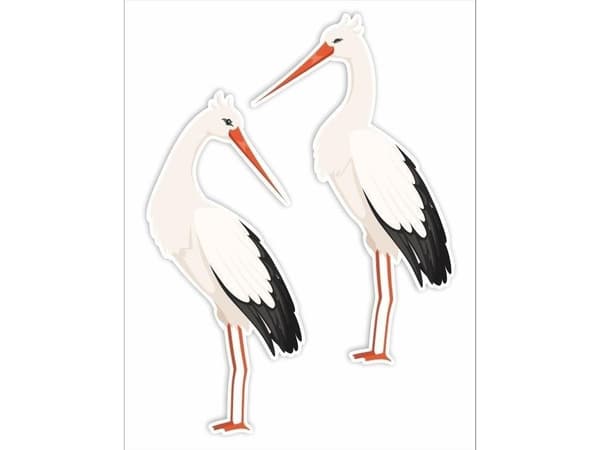 LearnHow Double-sided window decorations - Storks 01 2 pcs