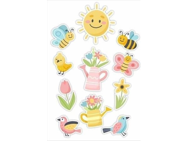 LearnHow Spring window decorations 02 double-sided 11 pcs