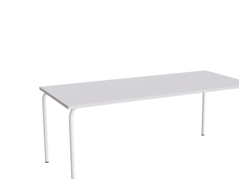 Bord Jerka 322, 1800x800 mm, ljudabsorberande grå laminat, vit ram