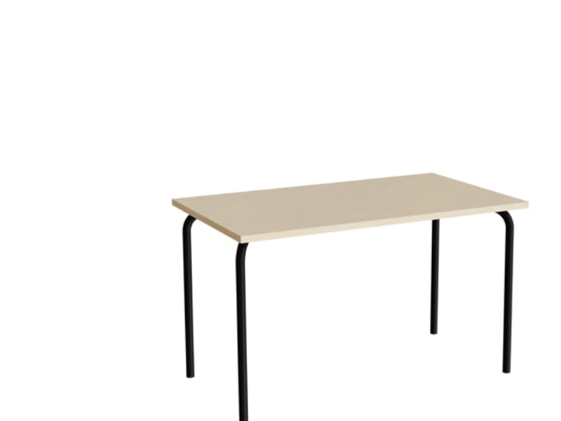 Bord Jerka 322, 1200x700 mm, beige linoleum, sort stel
