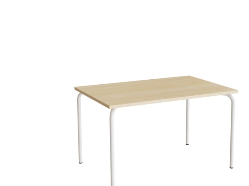 Bord Jerka 322, 1200x800 mm, birk laminat, vitstål