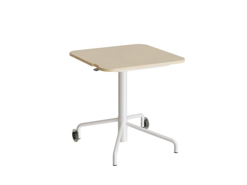 Bord Smile 110, 650x650 mm, Beige linoleum, vit ram