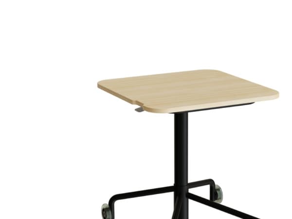 Bord Smile 110, 650x650 mm, Birk laminat, Sort stel