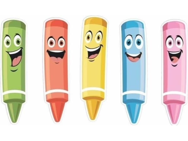LearnHow Double-sided window decorations - Crayons 01 5 pcs